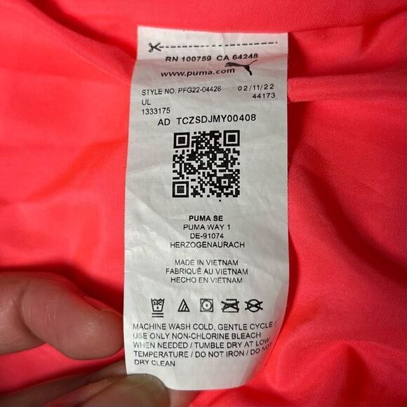 Puma Pink Quilted Puffer Vest Girl’s Size Small (7/8) - Picture 5 of 7